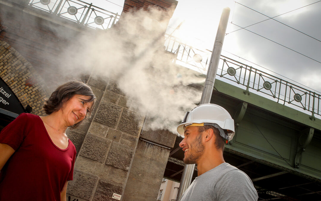 Raintime fog technology cools Vienna’s smallest “cool” road construction site