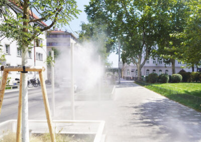 Raintime sorgt für Städtekühlung in der Wiener Thaliastraße am Klimaboulevard, Urban Cooling