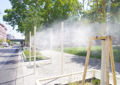 Raintime sorgt für Städtekühlung in der Wiener Thaliastraße am Klimaboulevard, Urban Cooling