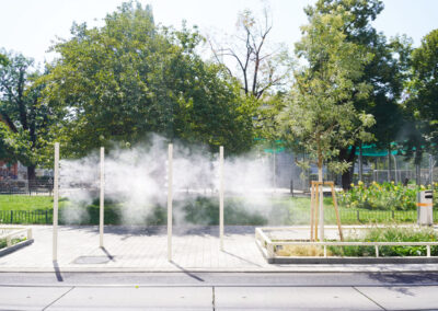 Raintime sorgt für Städtekühlung in der Wiener Thaliastraße am Klimaboulevard, Urban Cooling